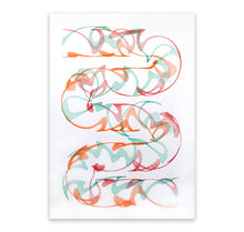 Laden Sie das Bild in den Galerie-Viewer, David Odermatt - Plakat (Penplot) &quot;Choreo&quot; (Orange, Mint, Rot)
