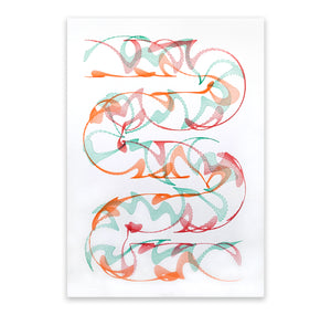 David Odermatt - Plakat (Penplot) "Choreo" (Orange, Mint, Rot)