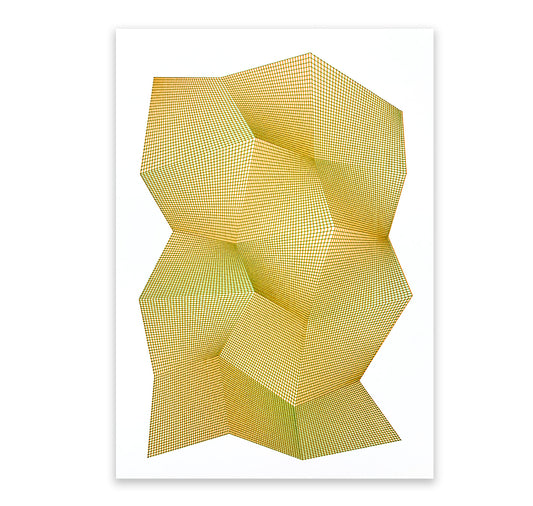 David Odermatt - Poster (penplot) "Creased" (arancione e verde)