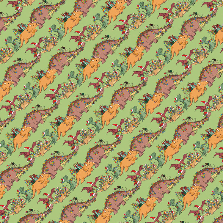 Mondchueh - Geschenkpapier "Weihnachts-Dinos" (3 Bögen)