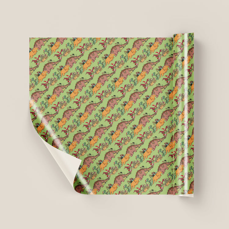 Mondchueh - Geschenkpapier "Weihnachts-Dinos" (3 Bögen)