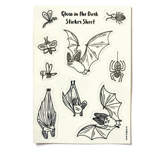 Rina Jost - Stickerbogen "Fledermaus Nachtleuchtend"