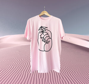 WOW! - T-Shirt "Hand with ombrella" (pink)