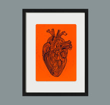 Laden Sie das Bild in den Galerie-Viewer, GINNY - Plakat &quot;Linoldruck auf Neonpapier - Herz&quot;
