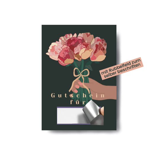 Karin Lena Schmid - Postkarte "Gutschein für…." (mit Rubbeletikett)