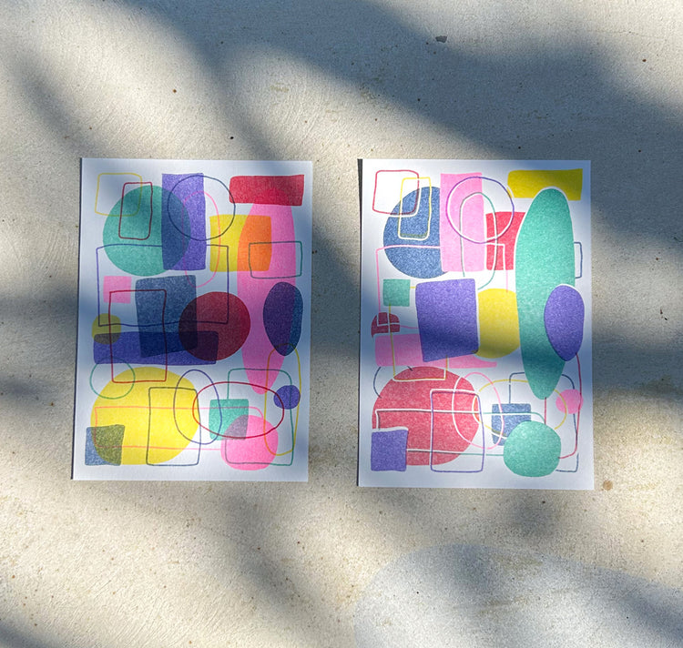 Aline Meier - Carte postale Riso A6 "MATCHING DARKNESS"