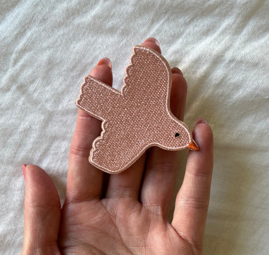 Karin Lena Schmid - Aufbügler/Patch "Rosa Vogel"