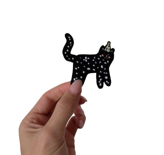 Karin Lena Schmid - Patch "Partykatze" (schwarz)