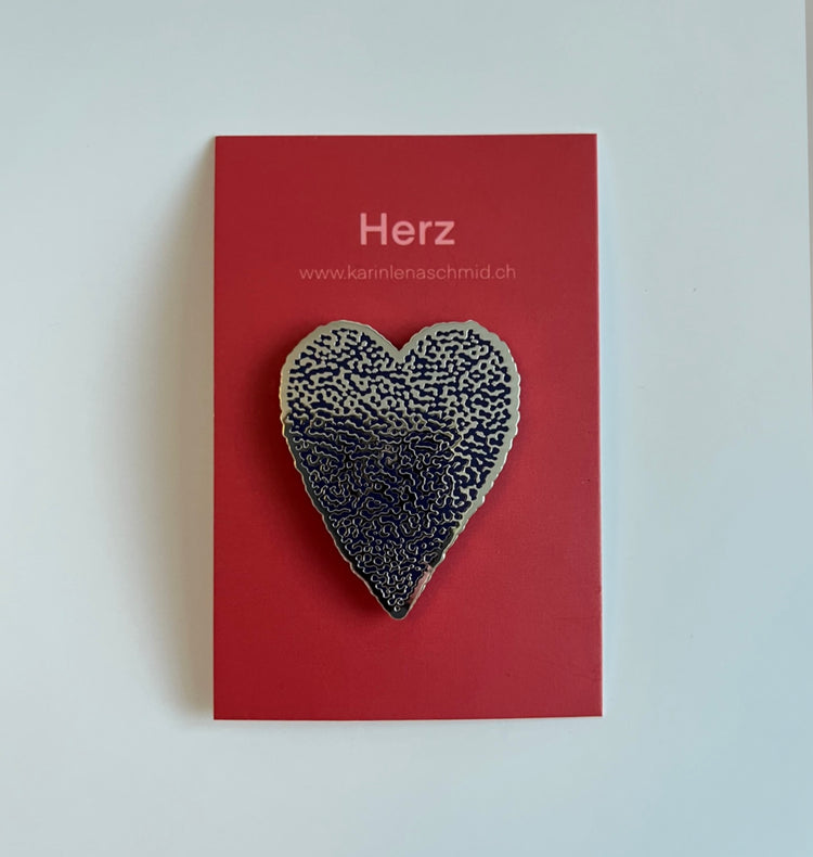 Karin Lena Schmid - Pin "Blaues Herz"