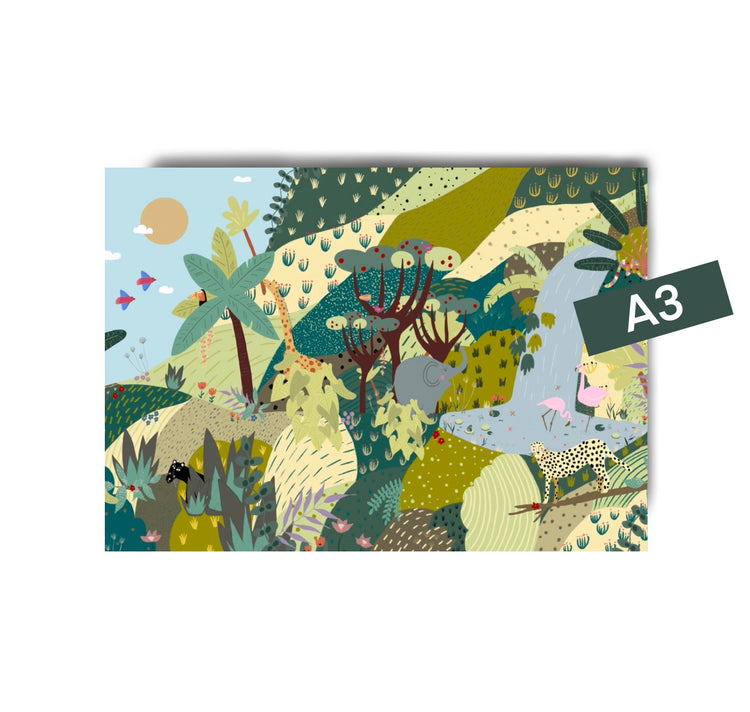 Karin Lena Schmid - Plakat "Wimmelbild Dschungel"