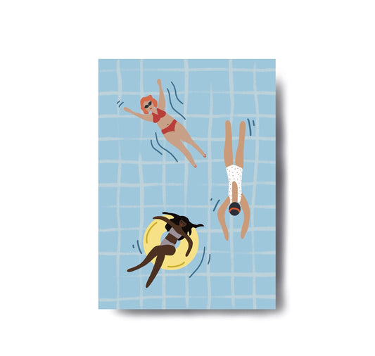 Karin Lena Schmid - Postkarte "Badende"