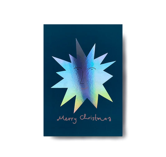 Karin Lena Schmid - Postkarte "Merry Christmas Stern mit Holofolie"