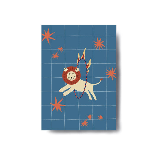 Karin Lena Schmid - Postkarte "Mutiger Löwe"