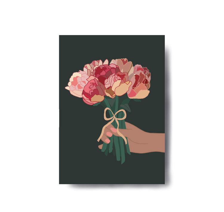 Karin Lena Schmid - Postkarte "Pfingstrose Strauss"