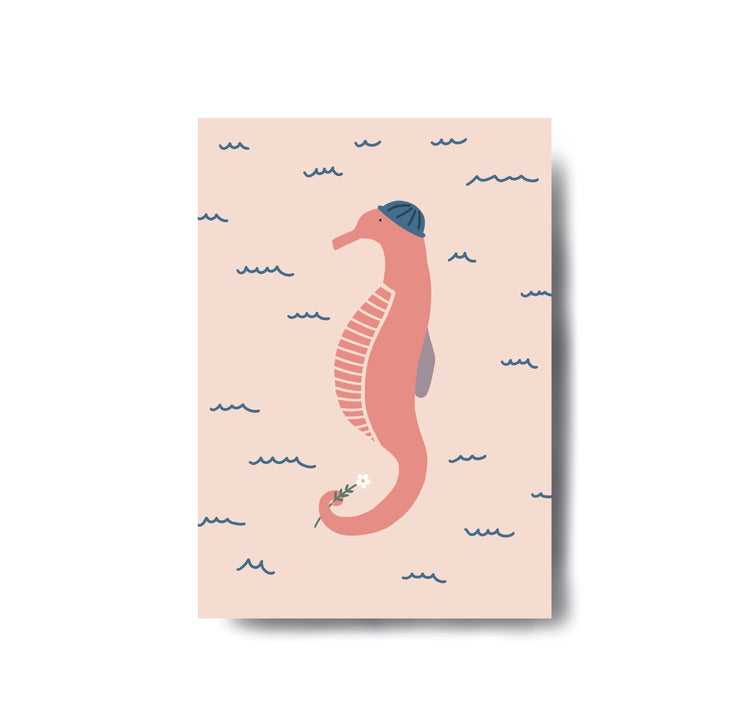 Karin Lena Schmid - Postkarte "Seepferd"