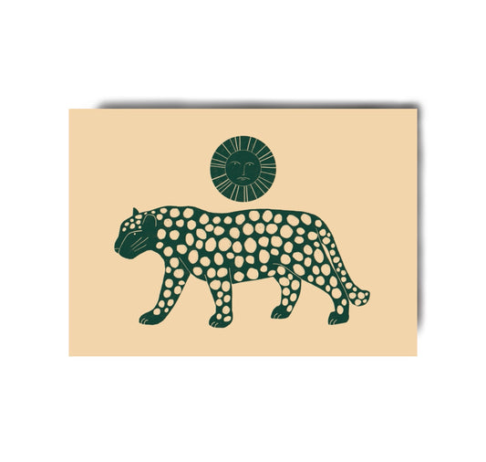 Karin Lena Schmid - Postkarte "Jaguar und Sonne"
