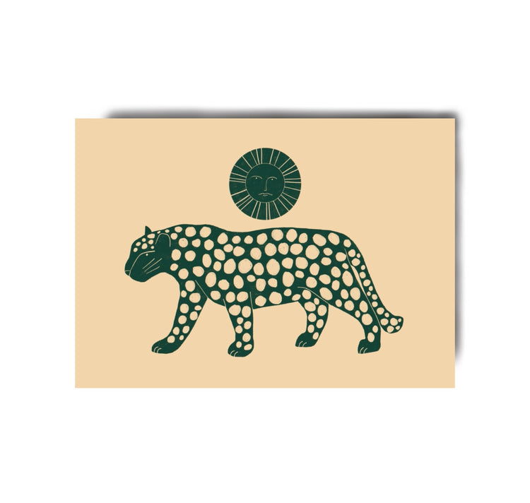 Karin Lena Schmid - Postkarte "Jaguar und Sonne"