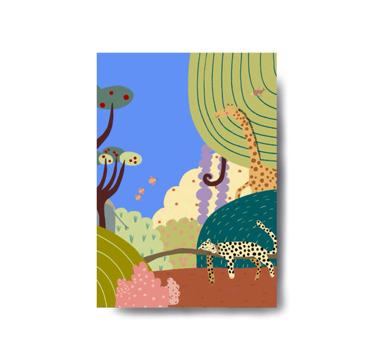 Karin Lena Schmid - Postkarte "Schlafender Leopard"