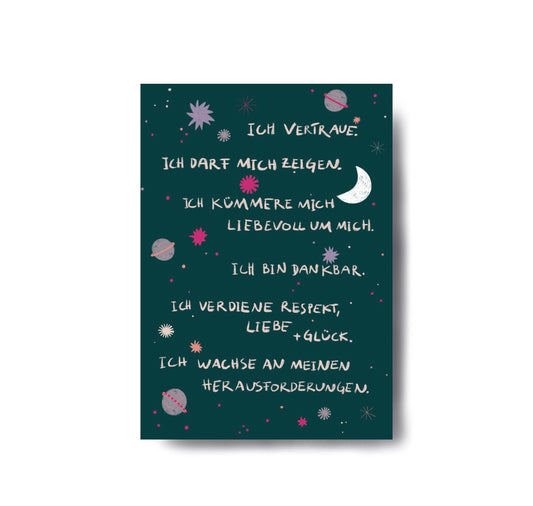 Karin Lena Schmid - Postkarte "Affirmationen (grün)"