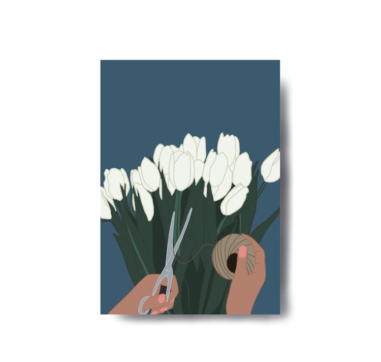 Karin Lena Schmid - Postkarte "Tulpen bündeln"
