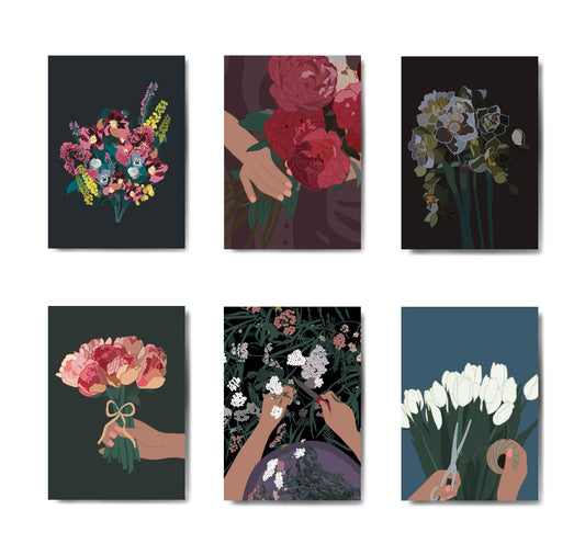 Karin Lena Schmid - Postkartenset "Blumiges 2"