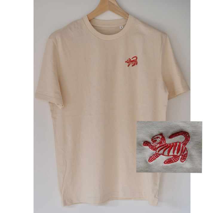 Karin Lena Schmid - T-Shirt "Roter Tiger" (natural raw)