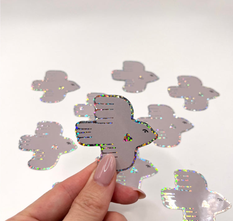 Karin Lena Schmid - Sticker "Vogel mit Glitzerherz"