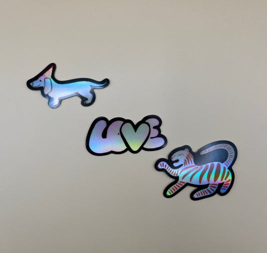 Karin Lena Schmid - Stickerset "Dackel, Tiger, Love"