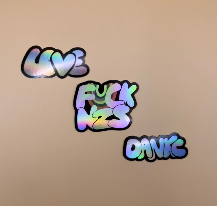 Karin Lena Schmid - Stickerset "Love, danke, FCK NZS"
