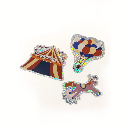 Karin Lena Schmid - Stickerset "Zirkus ‚Ballone, Pony und Zelt"