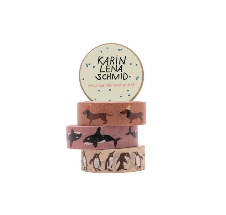 Karin Lena Schmid - Washitape Set "Pingu, Dackel, Orca"