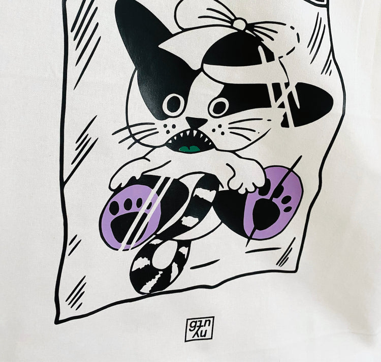 GINNY - Unikat Baumwolltasche „Cat in Bag“