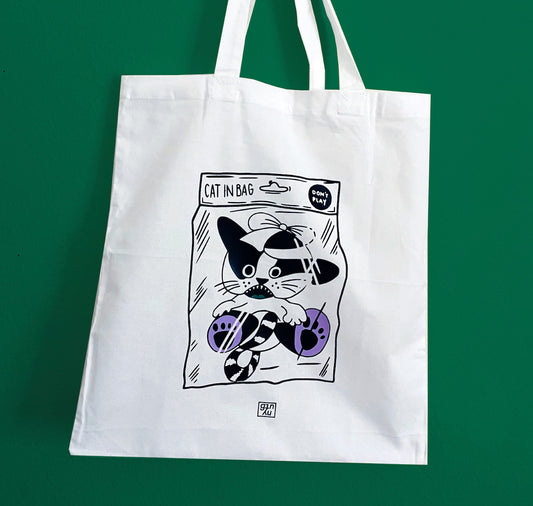 GINNY - Unikat Baumwolltasche „Cat in Bag“