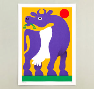 Joël Roth - Plakat "Kuh" (violett)