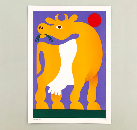 Joël Roth - Poster "Cow" (yellow)