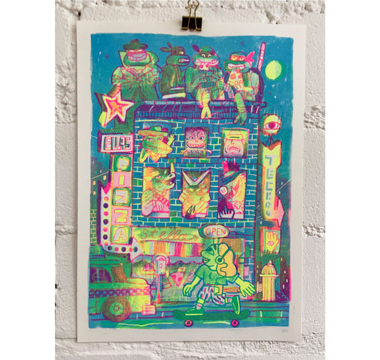 Luigi Olivadoti - Poster "Spuntino di mezzanotte" (risografia)