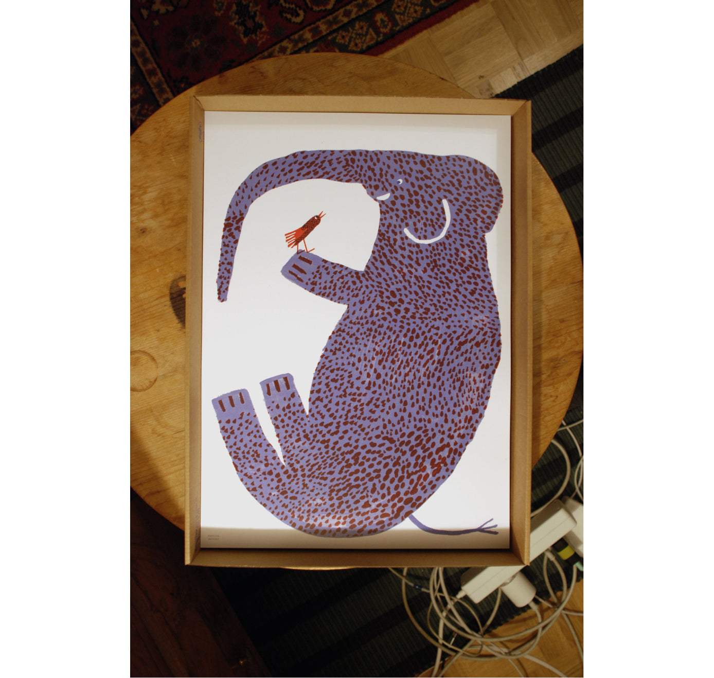 Martina Walther - Plakat "Elefant mit Vogel"