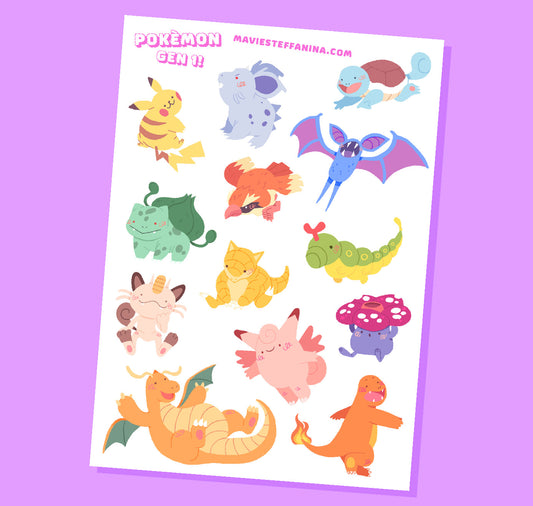 Mavie Steffanina - Stickersheet "POKEMON GEN 1"