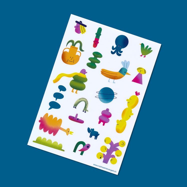 Michael Nievergelt - Stickerbogen "Lustige Figuren"