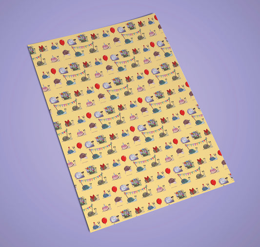 Mondchueh - Geschenkpapier "Party Schnecken" (3 Bögen)