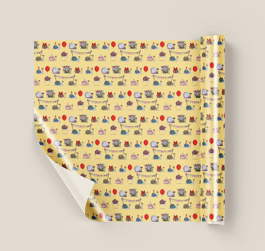 Mondchueh - Geschenkpapier "Party Schnecken" (3 Bögen)