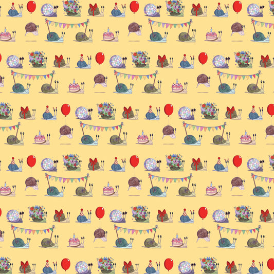 Mondchueh - Geschenkpapier "Party Schnecken" (3 Bögen)