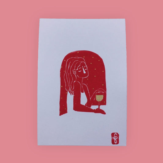 arion illustrated - Stampa linoleografica originale "Golden Wine"