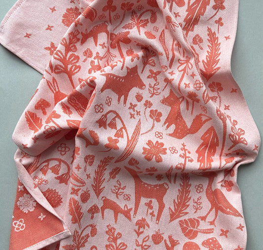 Picture Pica - Küchentuch "Waldtiere" (coral)