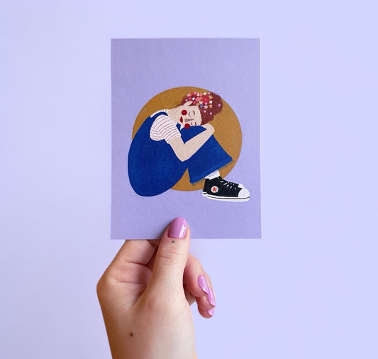 arion illustriert - Postkarte "Blumen im Haar"
