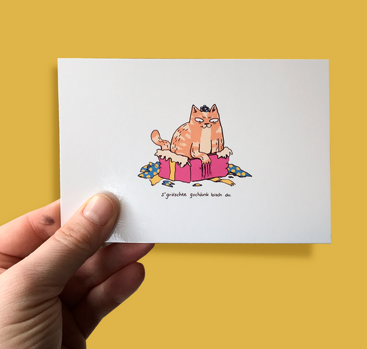 Yasmin König - Postkarte "S'gröschte Gschänk bisch du"