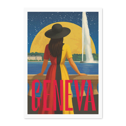 Clarissa Schwarz - Postkarte "Geneva, Jet d'Eau"