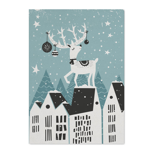 Clarissa Schwarz - Cartolina "Renna sul tetto"