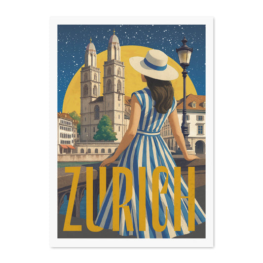 Clarissa Schwarz - Postkarte "Zurich, Grossmünster"