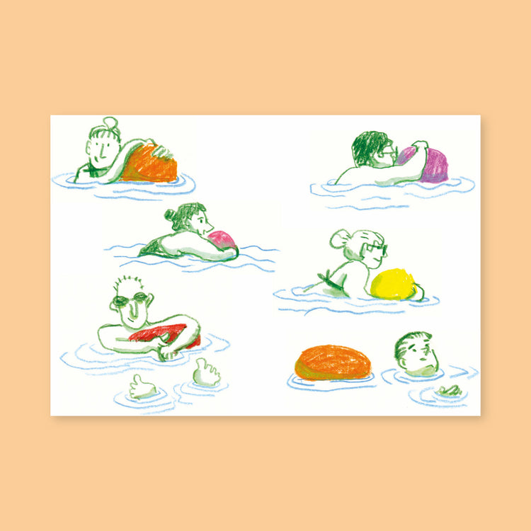 Meret Glausen - Postkarte "Rheinschwumm 1"